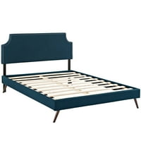 Krevet na platformi od tkanine u boji: azurno,veličina: u rasponu, vrsta: s okruglim raširenim nogama