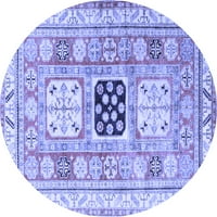 Tvrtka alt strojno pere tradicionalne unutarnje prostirke u kružnoj geometrijskoj plavoj boji, promjera 6 inča
