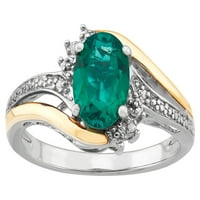 Fini nakit od Amanda stvorio je prsten s naglaskom od smaragdnog dijamanta u srebrnom i žutom zlatu od 10 karata