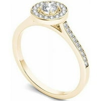 Zaručnički prsten od žutog zlata od 10 karata s dijamantom od jednog Halo