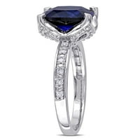 TANGELO 2- CArat T.G.W. Stvoren plavi safir i dijamantni zaručnički prsten od bijelog zlata