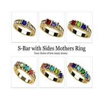Nana S-bar W Wides Majčine Dan prstena 1to multi-kamen poklon-10k žuti zlatni veličini 10,5 kamena žena