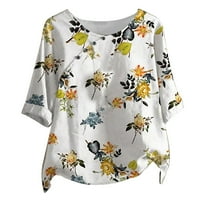 Rasprodaja ženske odjeće modna ženska ležerna bluza s okruglim vratom s printom majica s 1-2 rukava ljetni vrhovi