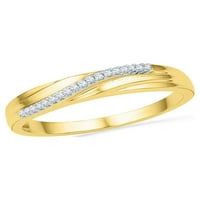 10K okrugli dijamantni prsten od žutog zlata, zaručnički prsten za godišnjicu braka, Karat-veličina 7,5