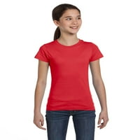 Jednobojne majice za djevojčice s kratkim rukavima, pamuk, pamuk, vruće ružičasta, vrijesak crvena