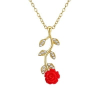Ogrlica s cvjetnom ružom Privjesak cvjetni lanac ogrlica privjesci muški lanci