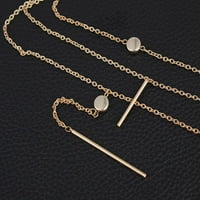 Ogrlica s dugim privjeskom za Valentinovo ogrlica u obliku lista s resicama ogrlica u obliku kruga jednostavna slojevita ogrlica
