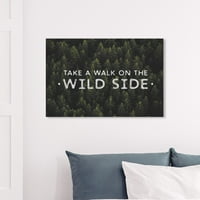 Wynwood Studio tipografija i citati zidne umjetničke platnene platnene otiske 'divlje strane' motivacijske citate i izreke - zelena,