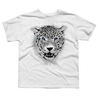 Bijela majica s tigrastim uzorkom s plavim očima i prskanjem boje za dječake ugljeno sive boje-dizajn Iz e-maila