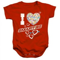 Trevco SCC104-SS - Smarties & I Heart Smarties-Kombinezon za novorođenčad, crveno - Mjeseci