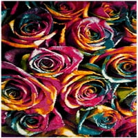 Cvjetni tepih od runa u boji fuksije više, 4' 6'