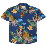 Muška majica s printom na Havajskom drvetu, ležerna bluza s ovratnikom, muške boho ljetne košulje za odmor