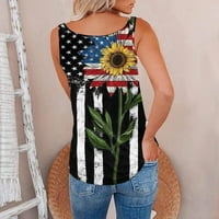 Topovi s naramenicama 4. srpnja ženski modni labavi topovi s američkom zastavom bez rukava domoljubni top za Dan sjećanja