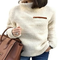 ; / Ženska lepršava dukserica dugih rukava Ženski džemper širokog kroja s visokim vratom zimski topli izolirani pulover za opuštanje