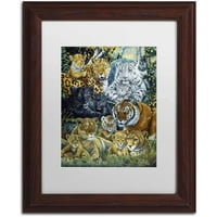 Zaštitni znak likovna umjetnost 'Majčinski ponos' platno umjetnost Jenny Newland, bijela mat, drveni okvir