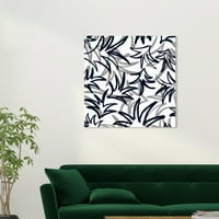 Wynwood Studio Canvas mornarice i sivi pinaple list Sažetak boja zid umjetnosti platno tisak bijeli 30x30