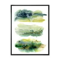 DesignArt 'Zlatno zeleni apstraktni oblaci I' Moderno uokvirena platna zidna umjetnička ispis