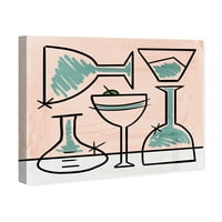 Wynwood Studio Pijeva i alkoholna pića Zidna umjetnička platna Otisci 'Glass Bo Spring' vino - zeleno, ružičasto