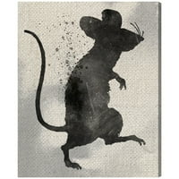 Avenue Avenue Avenue životinje zidne umjetničko platno ispisuje 'silueta štakora' - crna, smeđa