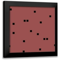 Lavoie, Tina Black uokvirena suvremena muzejska umjetnička gravura pod nazivom konfeti u crnim kvadratima boje Marsale