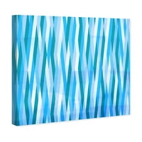 Wynwood Studio Sažetak Modern Canvas Art - Okomiti valovi, zidna umjetnost za dnevnu sobu, spavaću sobu i kupaonicu, u 12, plavo