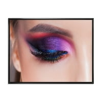 DesignArt 'Svijetla šminka za oči u luksuznom plavom i ružičastom nijansu' moderno uokvirena platna zidna umjetnost print