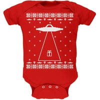 Otmica vanzemaljaca ružni Božićni džemper Crveni mekani za bebu od 1 do 0 mjeseci