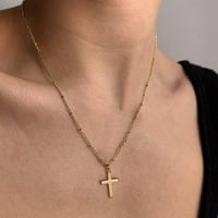 Izdužena ogrlica od srebra s imitacijom kockica i nanomaterijala 18k zlato srebrni pokloni za žene