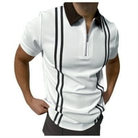 Košulje za muškarce ležerna bluza s ovratnikom s patentnim zatvaračem jednobojna polo majica s dvostrukim remenom