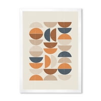 Dizajnerska umjetnost apstraktni mjesec i Sunce u narančasto-plavim tonovima, uokvireni moderni umjetnički tisak