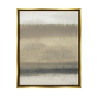 Apstraktni ruralni krajolik smeđa livadska slika u metalnom zlatnom okviru plutajuća zidna umjetnost na platnu, 24,30