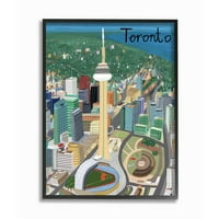 Stupell Industries Toronto Canada City Skyline Šarena značajna arhitektura uokvireni zidni umjetnički dizajn Carla Daly, 16 20