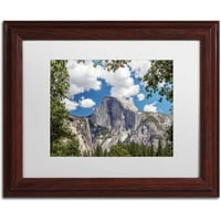 Zaštitni znak likovna umjetnost Yosemite Half Dome Canvas Art by Pierre Leclerc, White Matte Wood okvir