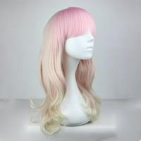 Jedinstveni prijedlozi perika za ljudsku kosu za žene kovrčava perika s kapom za periku 22 ružičasti gradijent Platina