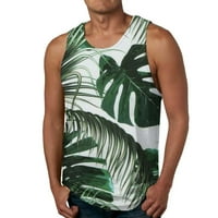 Muška ljetna modna ležerna primorska majica Na plaži s digitalnim printom bez rukava Bez rukava Bez rukava prsluk s majicom s rukavima