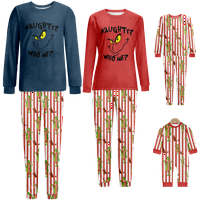 Isti obiteljski Božićni pidžama Set s božićnim printom za malu djecu, odrasle i kućne ljubimce gornji dio i hlače bodi Božićni pidžama