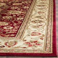 Tradicionalni cvjetni tepih za trčanje, crvena slonovača, 2'3 16'
