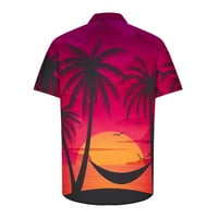 Muški topovi u donjem rublju,Muške Ležerne košulje na kopčanje s printom u boji Havaji s preklopnim džepom, košulja kratkih rukava,