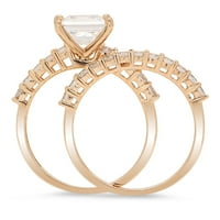 2. Princess Cut Karat prirodni kultivirani dijamant 18K žuto zlato 18K vjenčani vjenčani prsten dizajnerski prsten 5 Veličina