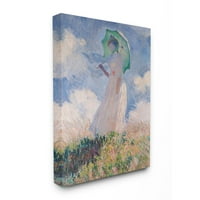 Stupell Industries Žena s Parasol Monet Classic slikati platno zidna umjetnost Claude Monet, 16 20