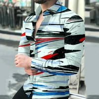 Jesenska nova muška ležerna košulja, muška udobna ležerna majica s printom s ovratnikom Plus size majica dugih rukava