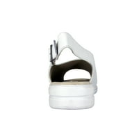 Sat udobnosti connie žene široke širine udobnosti kožne sandale s kožnim sandalama bijele 10,5
