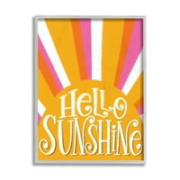 Stupell Industries Hello Sunshine fraza Žuta pop umjetnička pruga Dizajn Taylor Shannon, 16 20