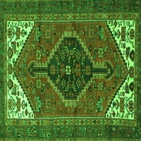 Tradicionalni perzijski tepisi za unutarnje prostore okruglog presjeka zelene boje, promjera 4 inča