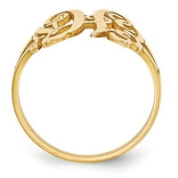 10K žuti Zlatni laserski monogram prsten, veličina prstena 7