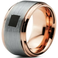 18k ružičasti zlatni prsten od volframovog prstena za muškarce i žene udobnog uklapanja sa stepenastim rubom brušenog poliranja