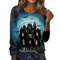 Ženska Casual modna odjeća za Noć vještica za Noć vještica pulover s dugim rukavima s okruglim vratom gornji dio bluze