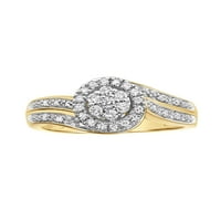 Keepsake 1 4CTW Diamond 10kt žuti zlato klaster Halo zaručnički prsten