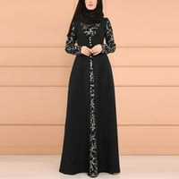 Ljetne haljine za žene Kaftan Arapski Jilbab Abaia crna haljina s čipkastim šavovima