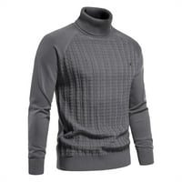 Muški džemperi s ovratnikom, pulover s okruglim vratom, odgovarajuća Donja košulja, gornji dio s visokim vratom, tamno sivi donji